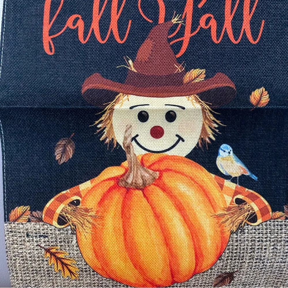 Happy fall garden yard flag banner 12”x18”